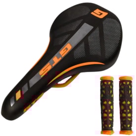 Selim MTB GTS LE 071 Preto e Laranja Com Manopla