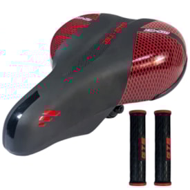 Selim MTB GTS TEC Middle Preto e Vermelho Com Manopla