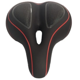 Selim Passeio Absolute Comfort Vazado Preto e Vermelho