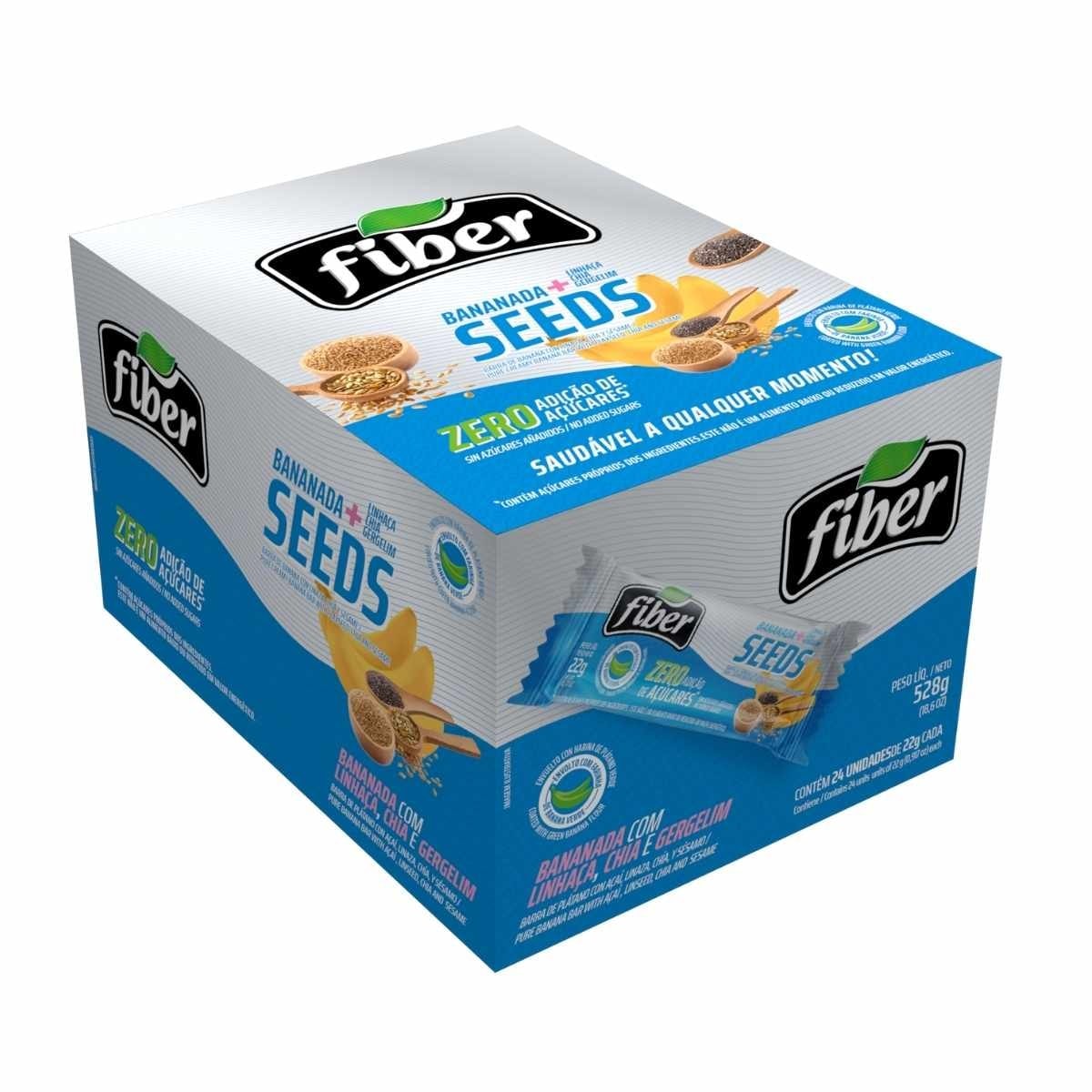 Suplemento Fiber Barra Cereal Seeds Banana ( 24 Unidades )