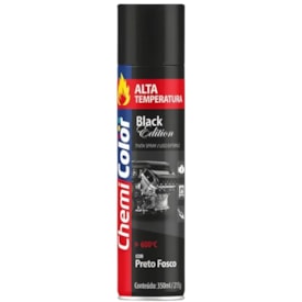 Tinta Spray Chemicolor Alta Temperatura Preto Fosco 350ml
