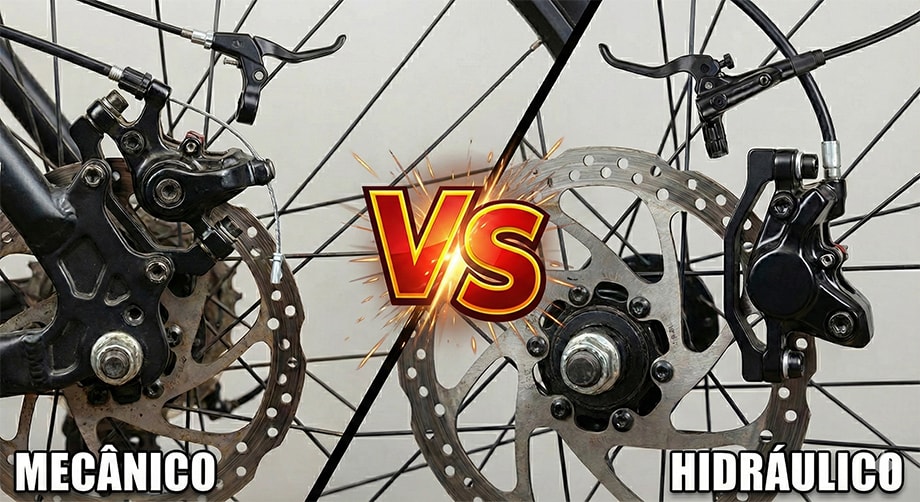 Comparação entre freio a disco e freio V-Brake em bicicletas