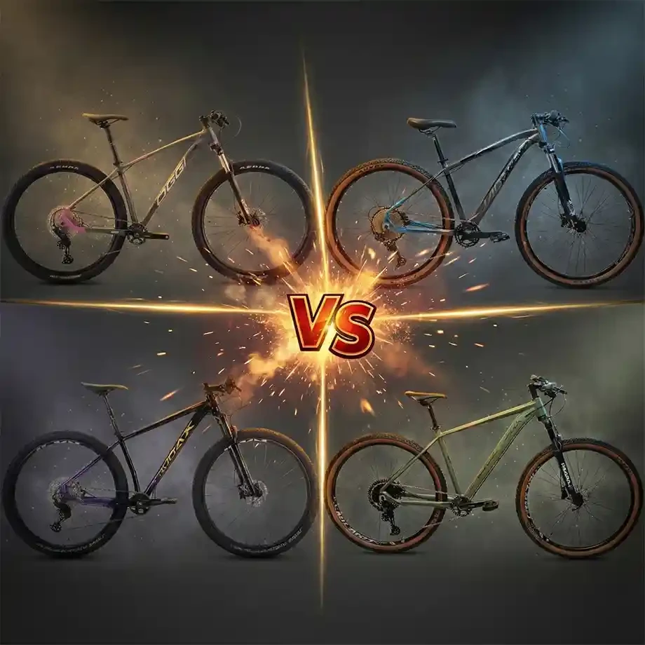 Comparação entre bicicletas aro 29 das marcas Oggi, Audax, Garra7 e KAPA